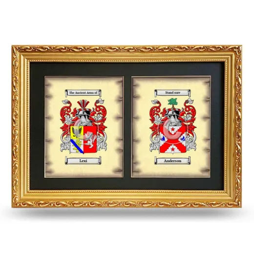 Double Coat of Arms Framed - Gold