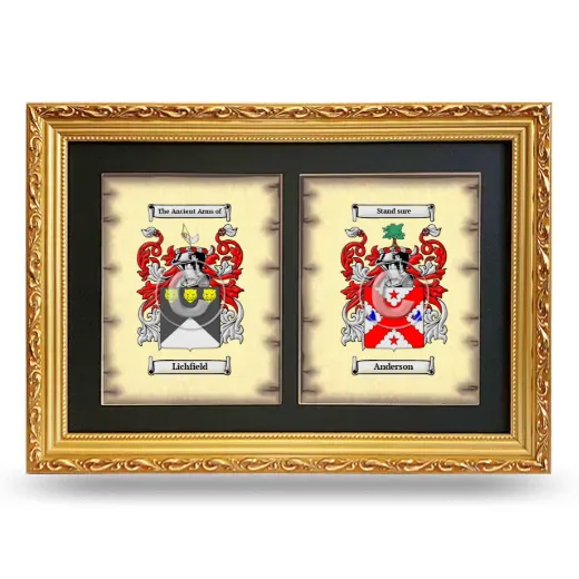 Double Coat of Arms Framed - Gold