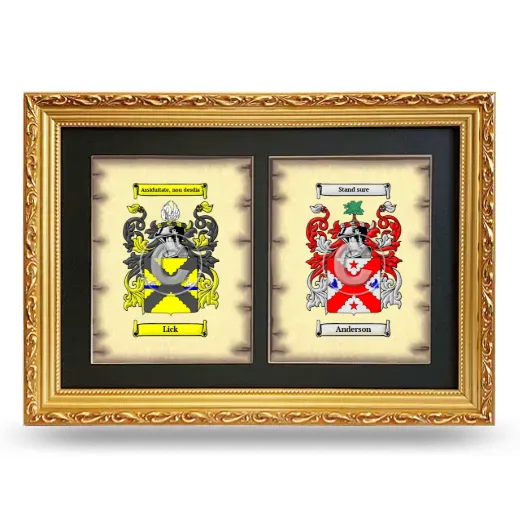 Double Coat of Arms Framed - Gold