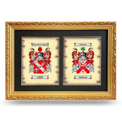Double Coat of Arms Framed - Gold