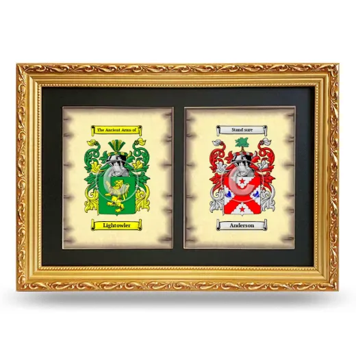 Double Coat of Arms Framed - Gold
