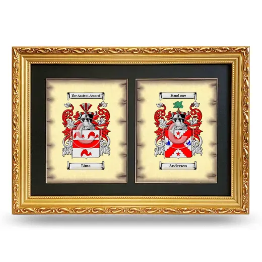 Double Coat of Arms Framed - Gold