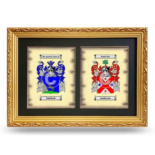 Double Coat of Arms Framed - Gold