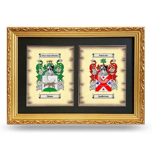 Double Coat of Arms Framed - Gold
