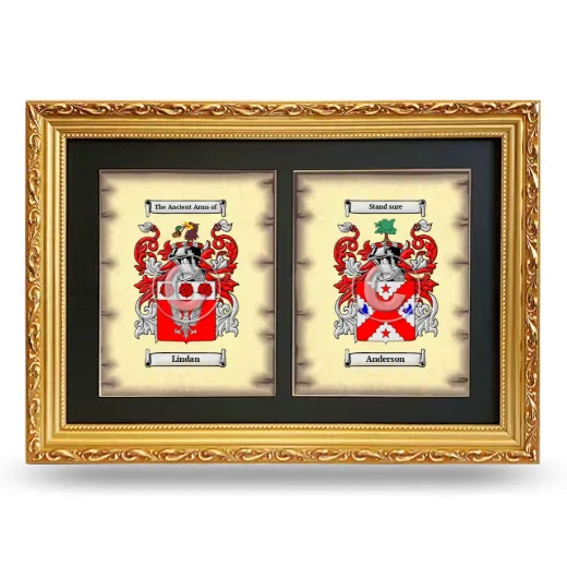 Double Coat of Arms Framed - Gold