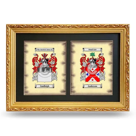 Double Coat of Arms Framed - Gold