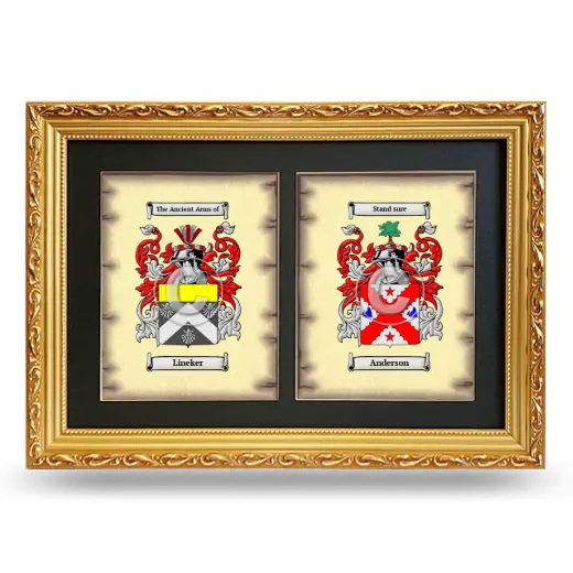 Double Coat of Arms Framed - Gold