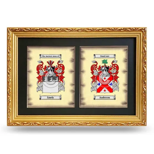 Double Coat of Arms Framed - Gold