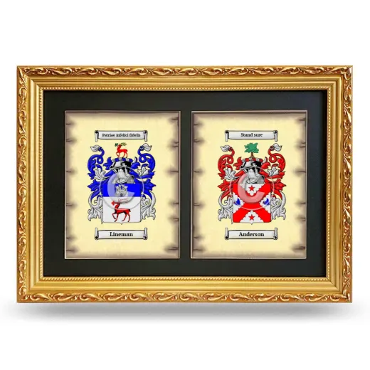 Double Coat of Arms Framed - Gold