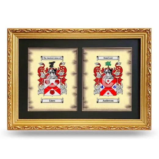 Double Coat of Arms Framed - Gold