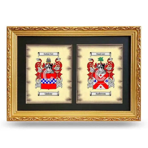 Double Coat of Arms Framed - Gold
