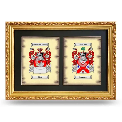 Double Coat of Arms Framed - Gold
