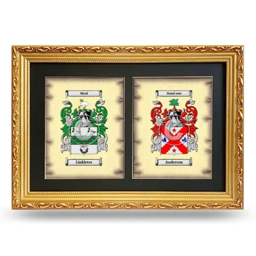 Double Coat of Arms Framed - Gold