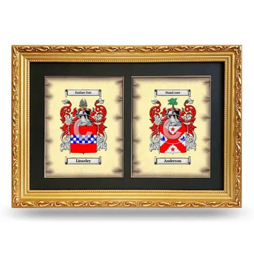 Double Coat of Arms Framed - Gold