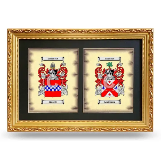 Double Coat of Arms Framed - Gold