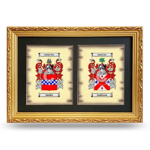 Double Coat of Arms Framed - Gold