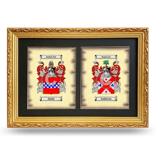 Double Coat of Arms Framed - Gold
