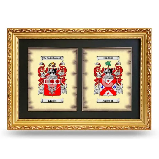 Double Coat of Arms Framed - Gold