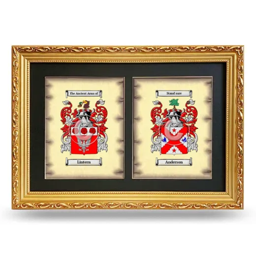 Double Coat of Arms Framed - Gold