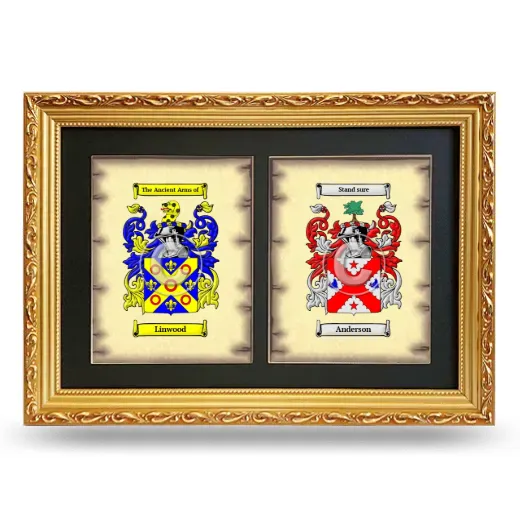 Double Coat of Arms Framed - Gold