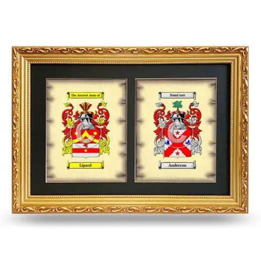 Double Coat of Arms Framed - Gold