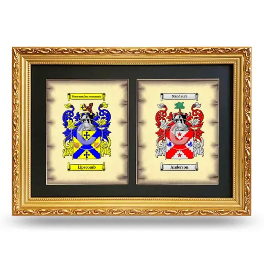 Double Coat of Arms Framed - Gold