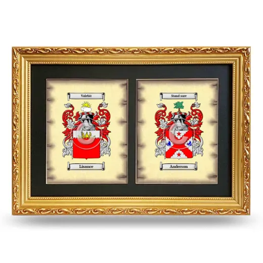 Double Coat of Arms Framed - Gold