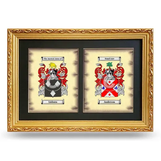 Double Coat of Arms Framed - Gold