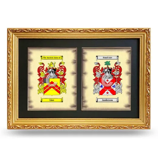 Double Coat of Arms Framed - Gold