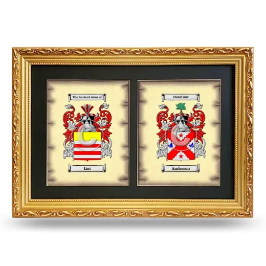 Double Coat of Arms Framed - Gold