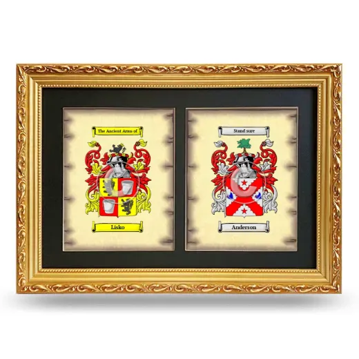 Double Coat of Arms Framed - Gold