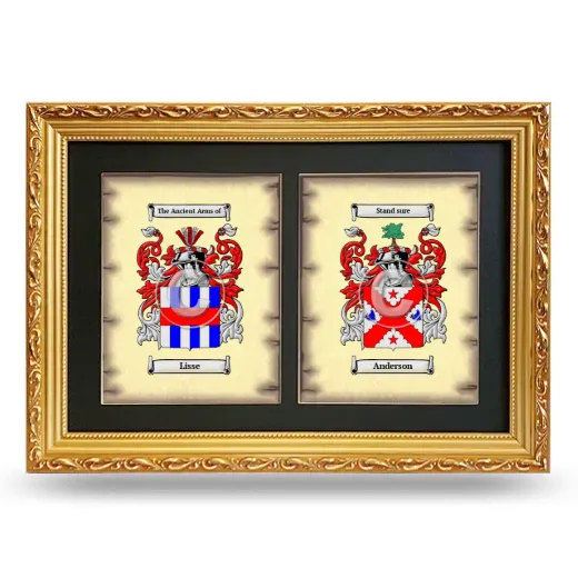 Double Coat of Arms Framed - Gold
