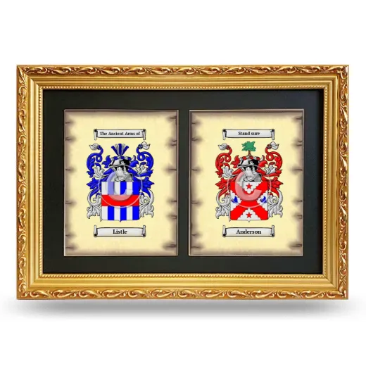 Double Coat of Arms Framed - Gold