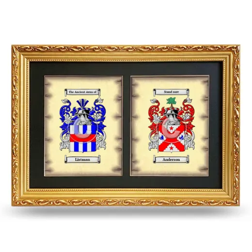 Double Coat of Arms Framed - Gold