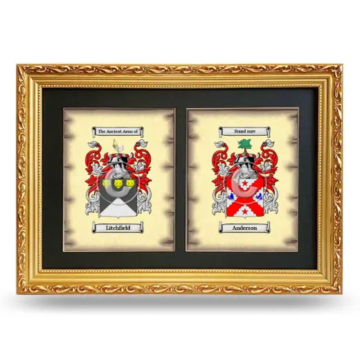 Double Coat of Arms Framed - Gold