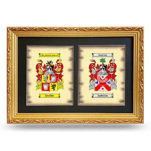 Double Coat of Arms Framed - Gold