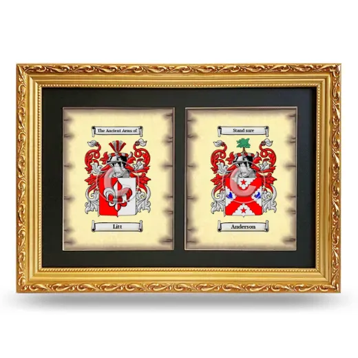 Double Coat of Arms Framed - Gold