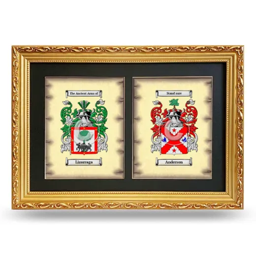 Double Coat of Arms Framed - Gold