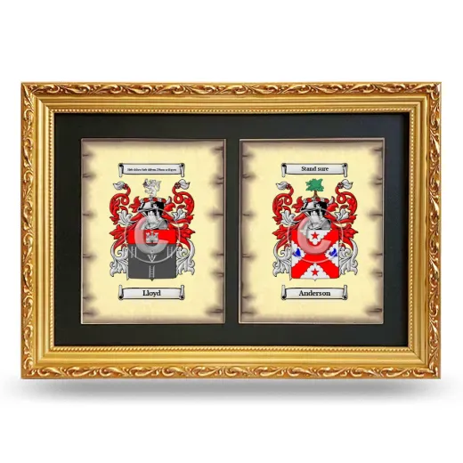 Double Coat of Arms Framed - Gold