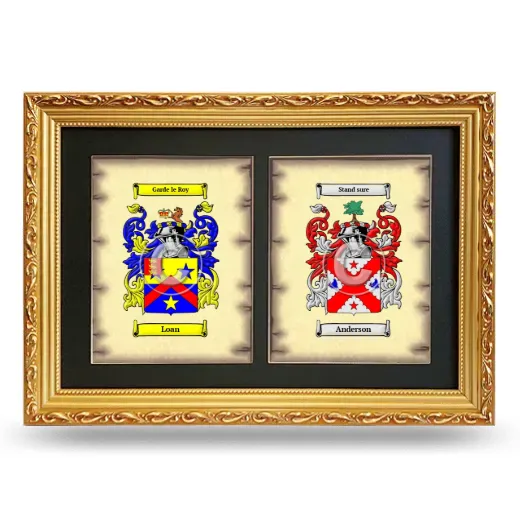 Double Coat of Arms Framed - Gold