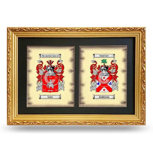 Double Coat of Arms Framed - Gold