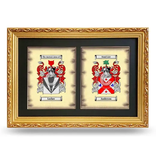 Double Coat of Arms Framed - Gold
