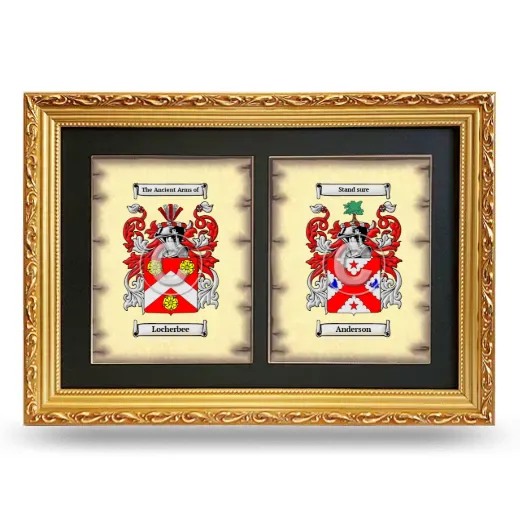 Double Coat of Arms Framed - Gold
