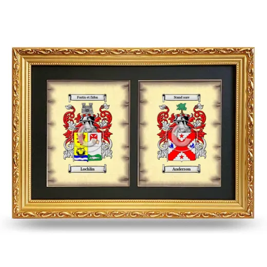 Double Coat of Arms Framed - Gold