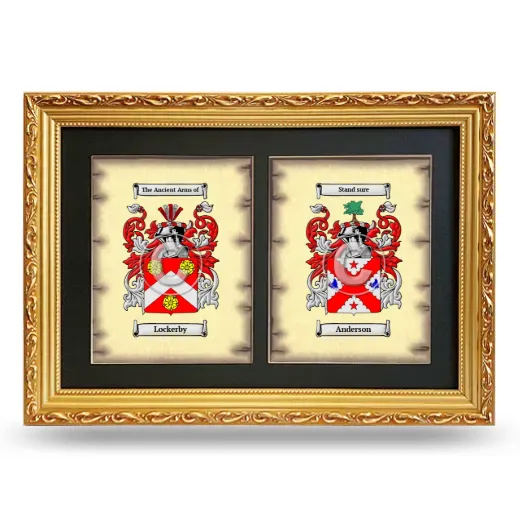 Double Coat of Arms Framed - Gold