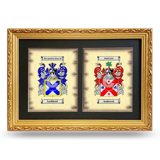 Double Coat of Arms Framed - Gold