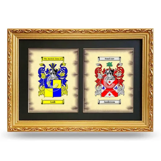 Double Coat of Arms Framed - Gold