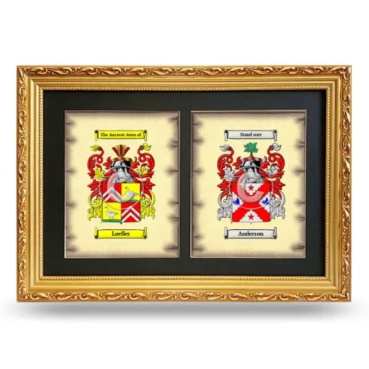 Double Coat of Arms Framed - Gold