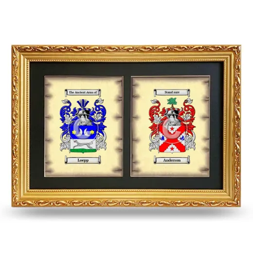 Double Coat of Arms Framed - Gold