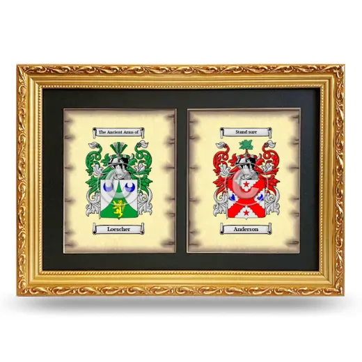 Double Coat of Arms Framed - Gold